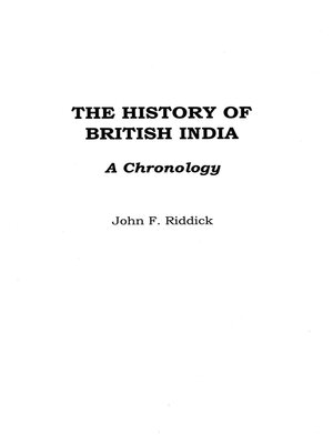 cover image of The History of British India